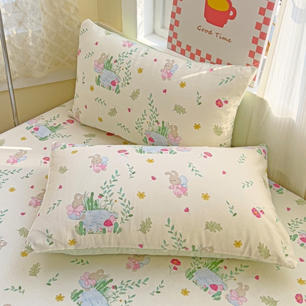 91家纺网 家纺一手货源 找家纺 （总）棉生活家纺 2025新款ins全棉小清新系列单品枕套