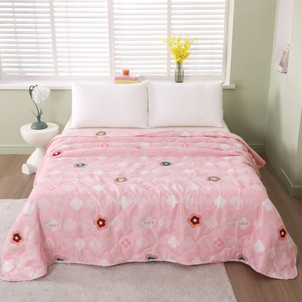 太阳树家纺 2025钻石绒便宜夏被夏凉被空调被超声波压花礼品直播供应链引流爆款 繁花似锦