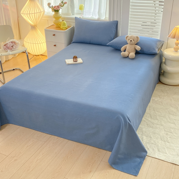 91家纺网 家纺一手货源 找家纺 米柳2025新款原棉老粗布凉席系列 海洋蓝