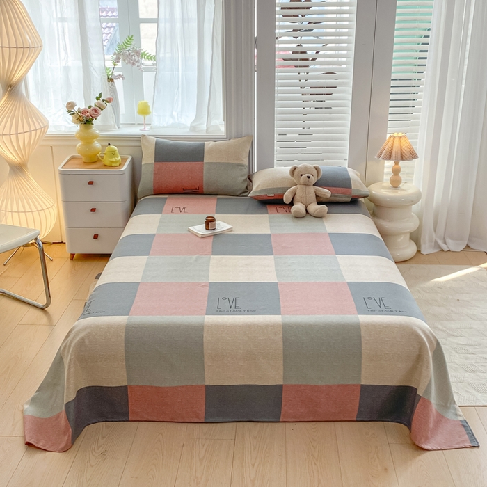 91家纺网 家纺一手货源 找家纺 米柳2025新款原棉老粗布凉席系列 色彩大格