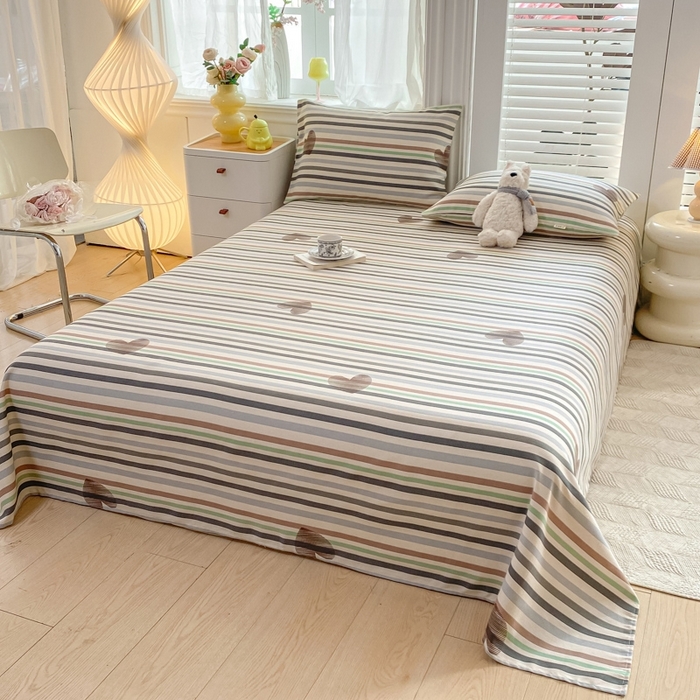 91家纺网 家纺一手货源 找家纺 米柳2025新款原棉老粗布凉席系列 心想乐园