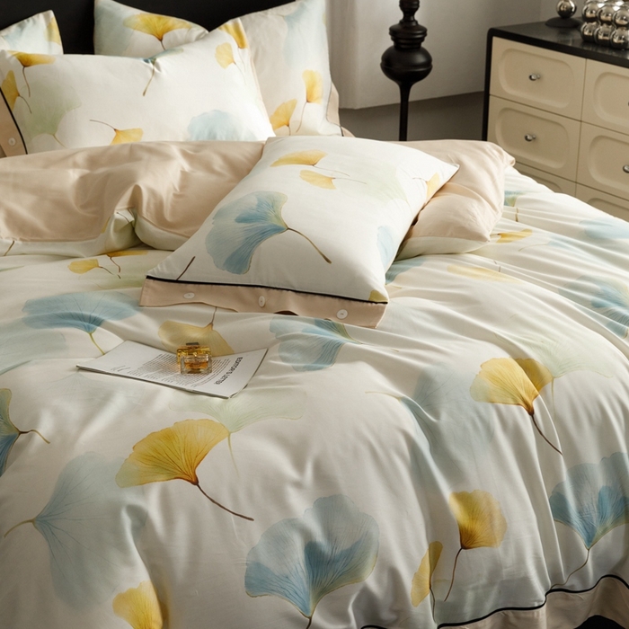 91家纺网 家纺一手货源 找家纺 金奇达2025新款【浮光半夏】-茧养莱赛尔四件套（标准号全网控价（折后券后）不低于258元） 嫣然时光