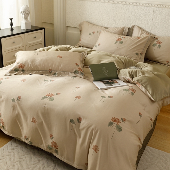 91家纺网 家纺一手货源 找家纺 金奇达2025新款【东方诗意】-轻氧水光莱赛尔（标准号全网控价（折后券后）不低于268） 暗香花