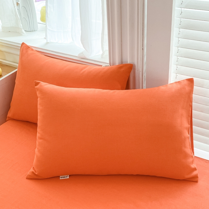 91家纺网 家纺一手货源 找家纺 米柳2025新款原棉老粗布凉席系列 奈斯橘