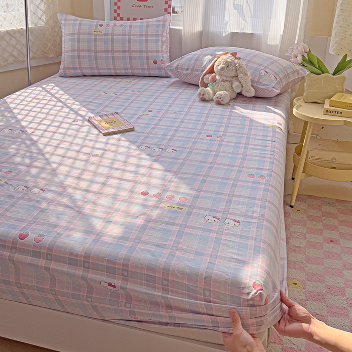 91家纺网 家纺一手货源 找家纺 棉生活家纺 2025新款ins全棉小清新系列单品床笠 甜果季