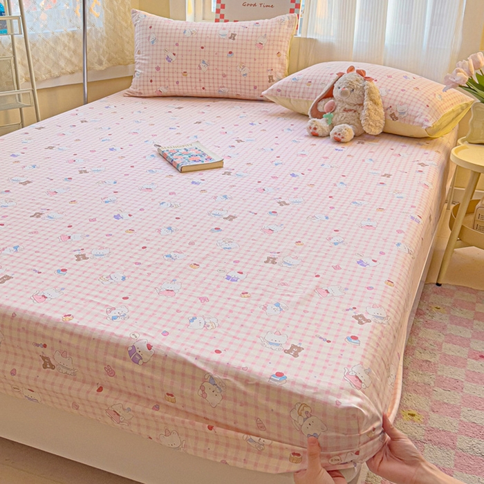 91家纺网 家纺一手货源 找家纺 棉生活家纺 2025新款ins全棉小清新系列单品床笠 甜美梦境