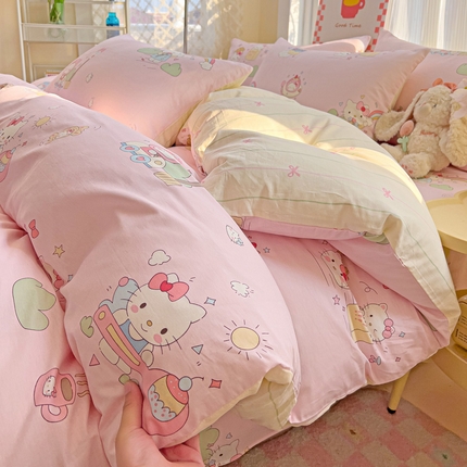 91家纺网 家纺一手货源 找家纺 （总）棉生活家纺 2025新款ins全棉小清新系列四件套