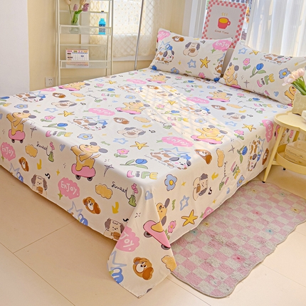 91家纺网 家纺一手货源 找家纺 （总）棉生活家纺 2025新款ins全棉小清新系列单品床单