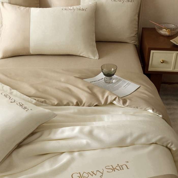 91家纺网 家纺一手货源 找家纺 金奇达2025新款【黛拉】-茧养莱赛尔四件套（标准号全网控价（折后券后）不低于228元） 黛拉-麦芽色