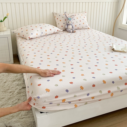 芯元素 2025新款针织双层纱印花床笠 小南瓜