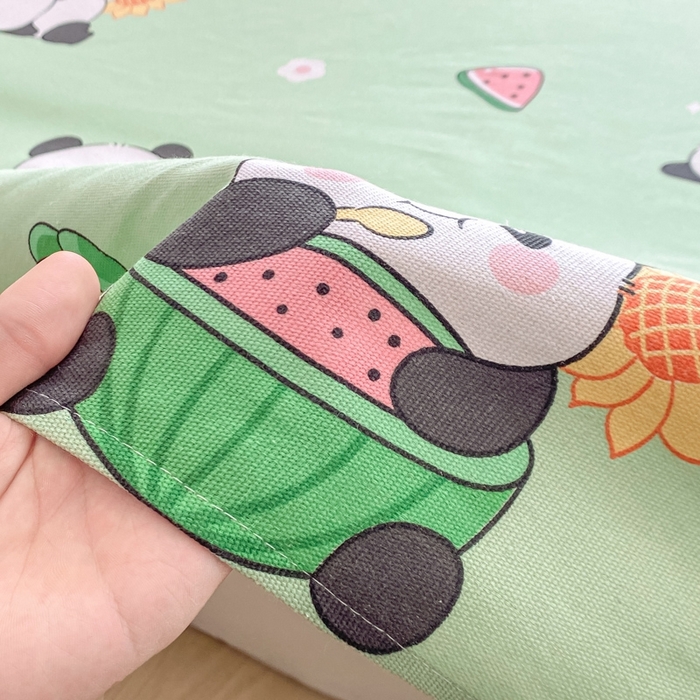 91家纺网 家纺一手货源 找家纺 米柳2025新款原棉老粗布凉席系列 小熊猫