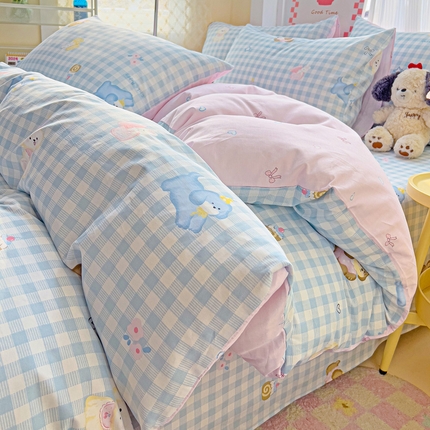 91家纺网 家纺一手货源 找家纺 （总）棉生活家纺 2025新款ins全棉小清新系列四件套