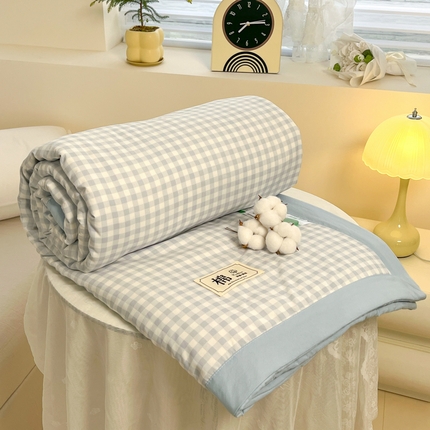爱宝被业 2025新款无印风新疆棉花夏被 100%新疆棉花 浅唱