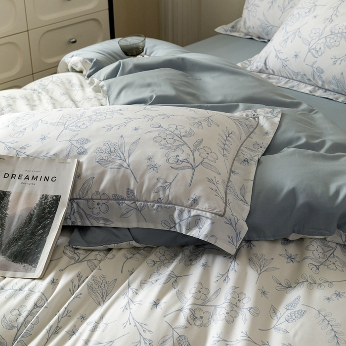 91家纺网 家纺一手货源 找家纺 金奇达2025新款【东方诗意】-轻氧水光莱赛尔（标准号全网控价（折后券后）不低于268） 洛晨蓝叶