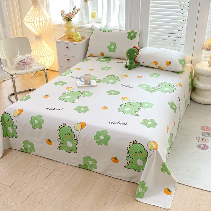 91家纺网 家纺一手货源 找家纺 米柳2025新款原棉老粗布凉席系列 小恐龙