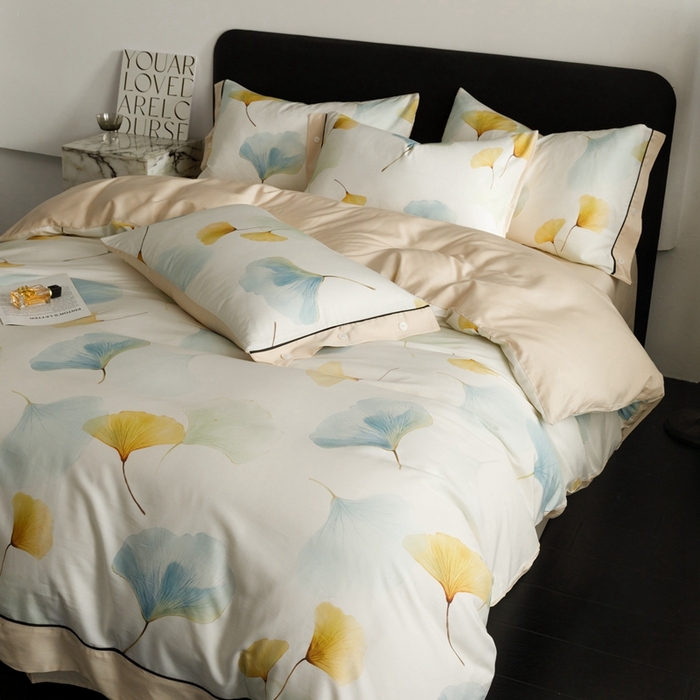 91家纺网 家纺一手货源 找家纺 金奇达2025新款【浮光半夏】-茧养莱赛尔四件套（标准号全网控价（折后券后）不低于258元） 嫣然时光