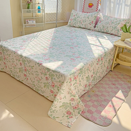 91家纺网 家纺一手货源 找家纺 （总）棉生活家纺 2025新款ins全棉小清新系列单品床单