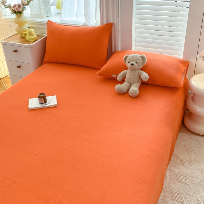 91家纺网 家纺一手货源 找家纺 米柳2025新款原棉老粗布凉席系列 奈斯橘