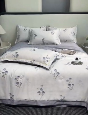 91家纺网 家纺一手货源 找家纺 佳品居 2025新款直播水洗天丝夏被冰丝夏凉被空调被四件套 可可