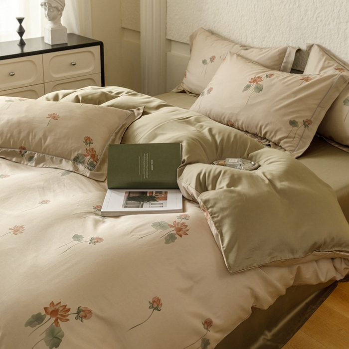 91家纺网 家纺一手货源 找家纺 金奇达2025新款【东方诗意】-轻氧水光莱赛尔（标准号全网控价（折后券后）不低于268） 暗香花