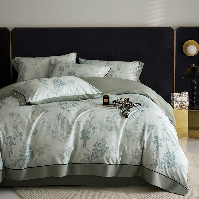 91家纺网 家纺一手货源 找家纺 （总）金奇达2025新款【浮光花漾】-茧养莱赛尔四件套（标准号全网控价（折后券后）不低于258元）