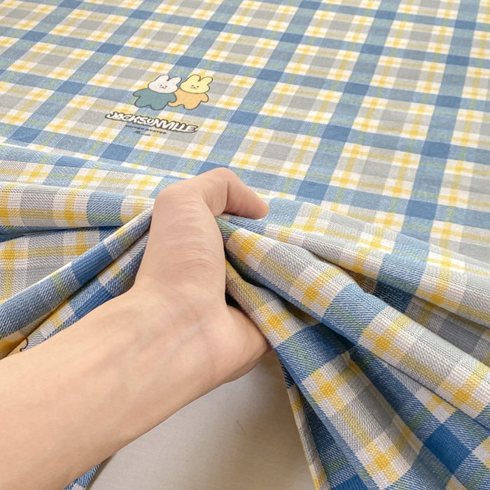 91家纺网 家纺一手货源 找家纺 米柳2025新款原棉老粗布凉席系列 兔宝贝