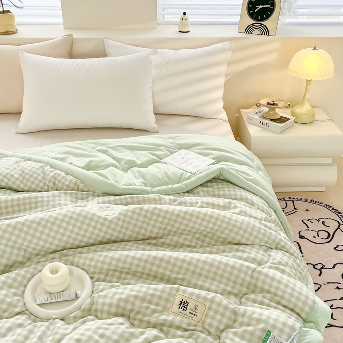 91家纺网 家纺一手货源 找家纺 爱宝被业 2025新款无印风新疆棉花夏被 100%新疆棉花 远山