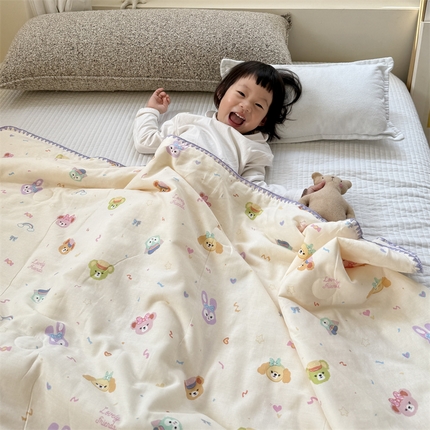 暖生活 2025新款儿童全棉双层纱夏被被子被芯 玛卡世界