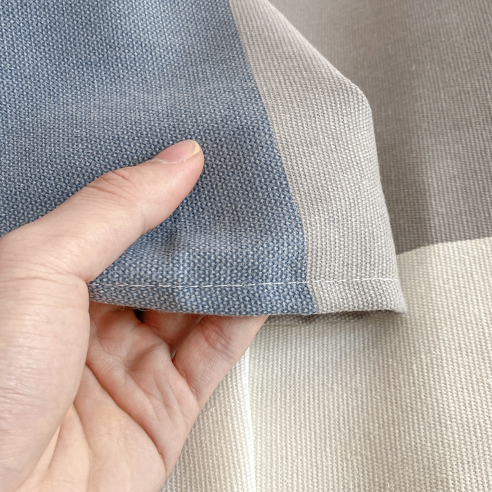 91家纺网 家纺一手货源 找家纺 米柳2025新款原棉老粗布凉席系列 湛蓝大格