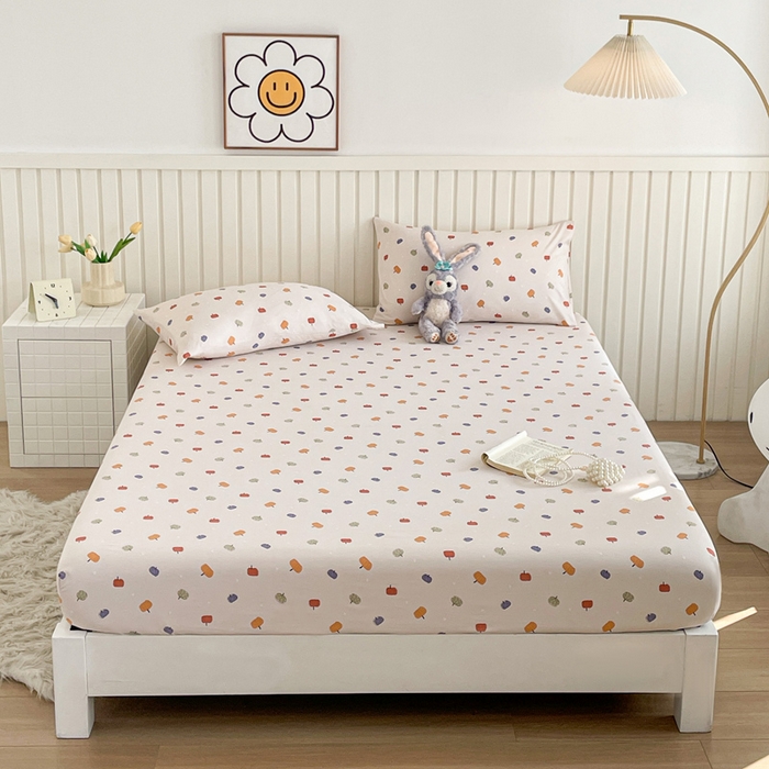 91家纺网 家纺一手货源 找家纺 芯元素 2025新款针织双层纱印花床笠 小南瓜