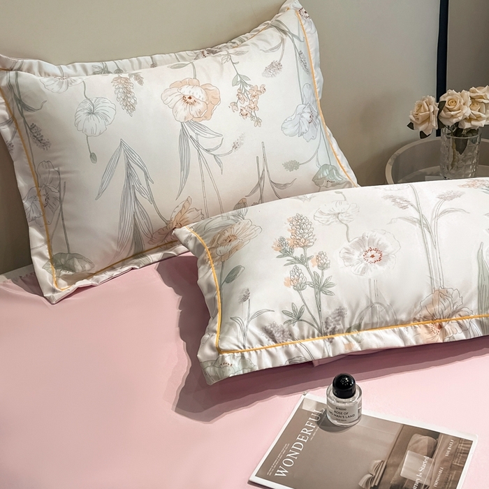 91家纺网 家纺一手货源 找家纺 佳品居 2025新款直播水洗天丝夏被冰丝夏凉被空调被四件套 兮颜粉