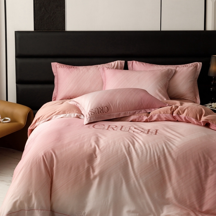 91家纺网 家纺一手货源 找家纺 金奇达2025新款【露娜】-轻氧水光天丝棉四件套（标准号全网控价（折后券后）不低于298元） 露娜-优雅粉