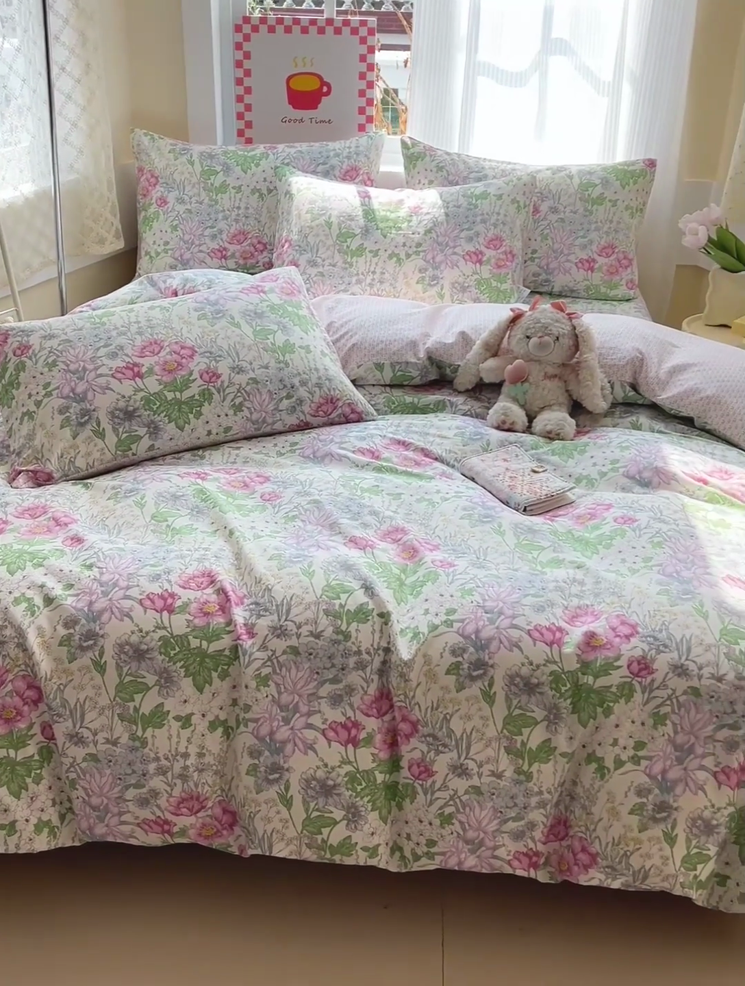 91家纺网 家纺一手货源 找家纺 棉生活家纺 2025新款ins全棉小清新系列四件套 丝丝花香