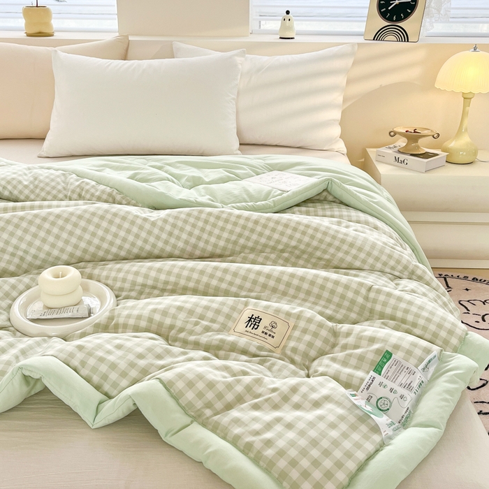 91家纺网 家纺一手货源 找家纺 爱宝被业 2025新款无印风新疆棉花夏被 100%新疆棉花 远山