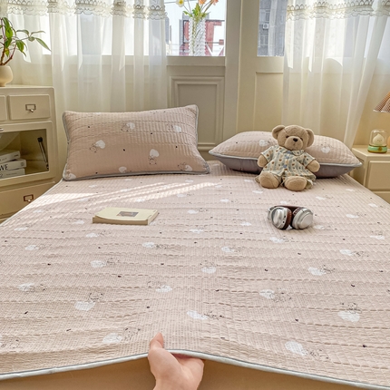 美克家居 2025新款泡泡纱软垫床护垫床褥子薄床垫 豆沙熊平铺款