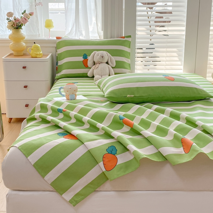 91家纺网 家纺一手货源 找家纺 米柳2025新款原棉老粗布凉席系列 条纹萝卜