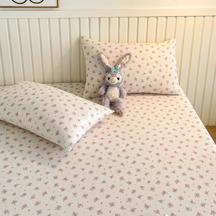 91家纺网 家纺一手货源 找家纺 芯元素 2025新款针织双层纱印花床笠 安琪拉