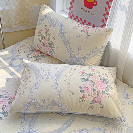 91家纺网 家纺一手货源 找家纺 （总）棉生活家纺 2025新款ins全棉小清新系列单品枕套