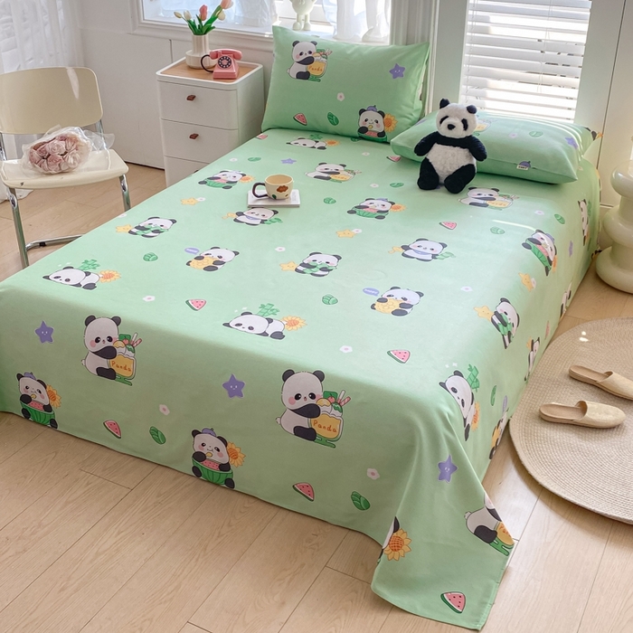 91家纺网 家纺一手货源 找家纺 米柳2025新款原棉老粗布凉席系列 小熊猫