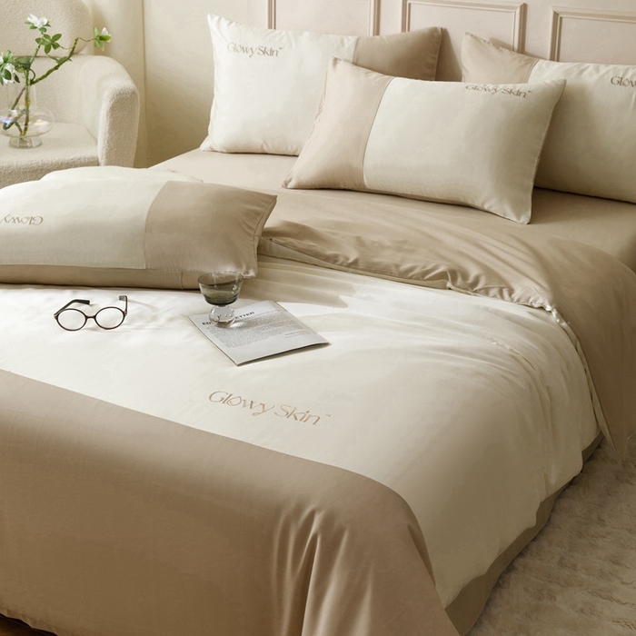 91家纺网 家纺一手货源 找家纺 金奇达2025新款【黛拉】-茧养莱赛尔四件套（标准号全网控价（折后券后）不低于228元） 黛拉-麦芽色