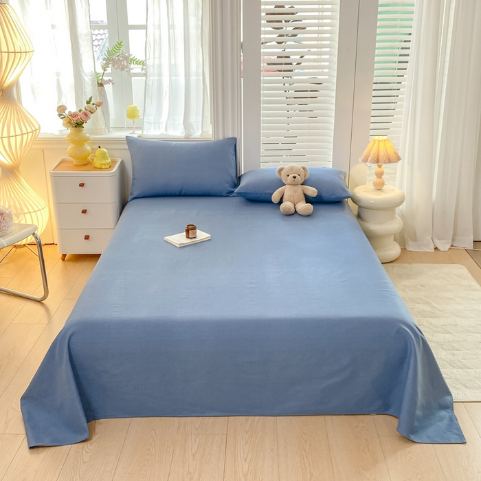 91家纺网 家纺一手货源 找家纺 米柳2025新款原棉老粗布凉席系列 海洋蓝