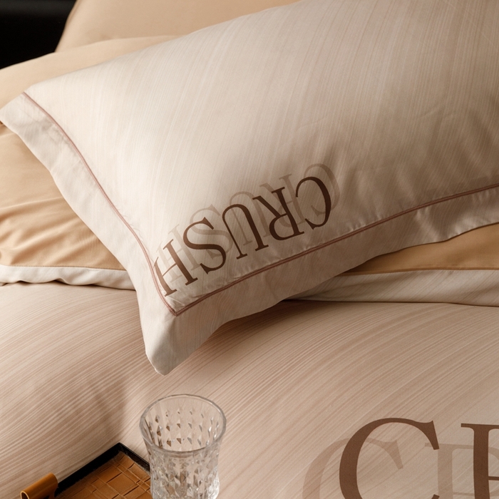 91家纺网 家纺一手货源 找家纺 金奇达2025新款【露娜】-轻氧水光天丝棉四件套（标准号全网控价（折后券后）不低于298元） 露娜-咖茶色