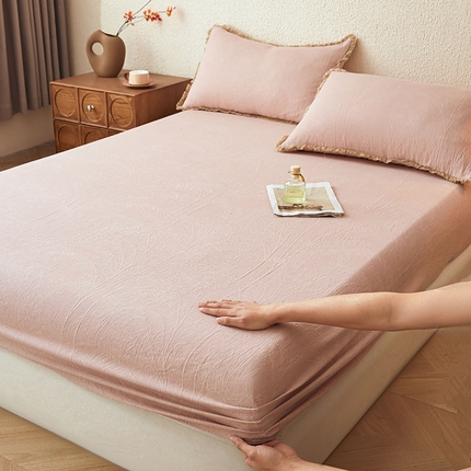 91家纺网 家纺一手货源 找家纺 （总）极简 2025新款全棉三层纱提花床笠