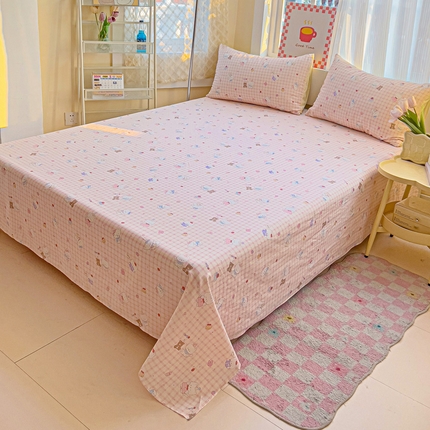 棉生活家纺 2025新款ins全棉小清新系列单品床单 甜美梦境