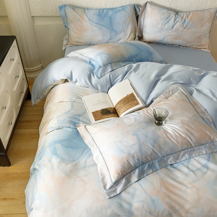 91家纺网 家纺一手货源 找家纺 金奇达2025新款【东方诗意】-轻氧水光莱赛尔（标准号全网控价（折后券后）不低于268） 曼得尔-蓝