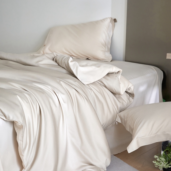 91家纺网 家纺一手货源 找家纺 金奇达2025新款【可芙】-轻氧水光天丝棉四件套（标准号全网控价（折后券后）不低于238元） 可芙-米茶