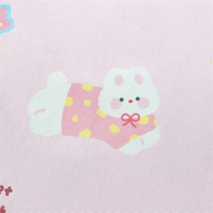 91家纺网 家纺一手货源 找家纺 雯豆家纺 2025夏季新品冰藤印花床笠三件套加厚冰丝软藤席小清新印花床罩单件 冰藤席-床笠款-甜蜜小兔