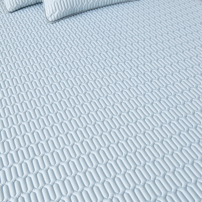 91家纺网 家纺一手货源 找家纺 诺梵 2025新款可拆卸乳胶凉席三件套床裙款 可拆蓝灰