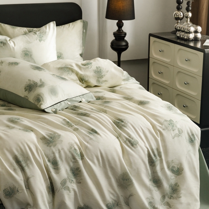 91家纺网 家纺一手货源 找家纺 金奇达2025新款【浮光半夏】-茧养莱赛尔四件套（标准号全网控价（折后券后）不低于258元） 满庭芳-松绿