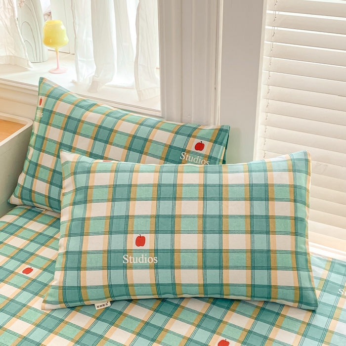 91家纺网 家纺一手货源 找家纺 米柳2025新款原棉老粗布凉席系列 绿小格